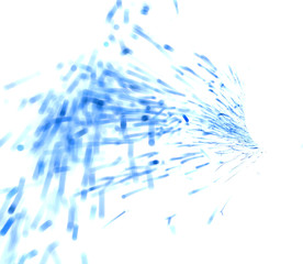 blue background defocused round sparks on a white background