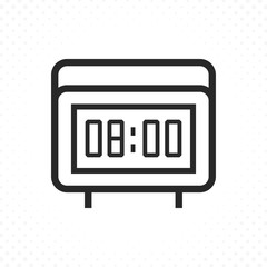 Digital clock icon. Electronic alarm clock, Digital clock line icon. Modern flat line style of time and clock icon