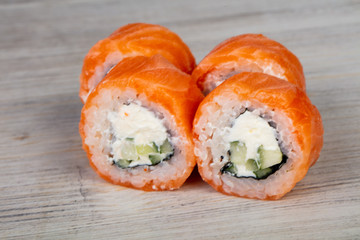 Japanese roll with salmon