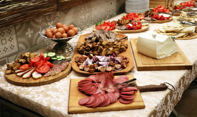 dinner cold food buffet