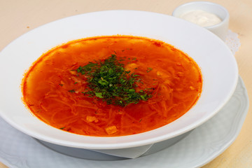 Russian borsch soup
