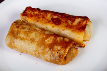 Stuffed pancakes with meat