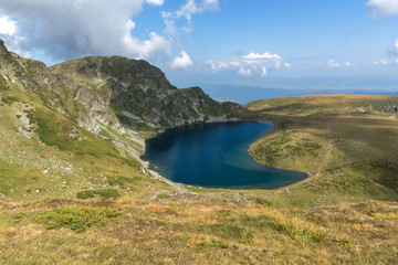 Fototapeta na wymiar Summer view of The Kidney Lake, Rila Mountain, The Seven Rila Lakes, Bulgaria
