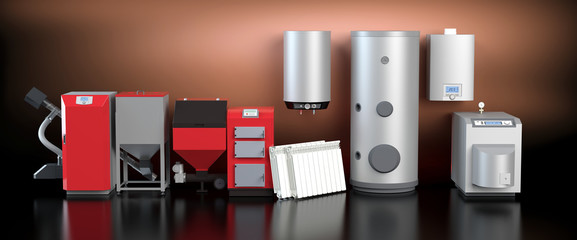 Heating system collection, red version
