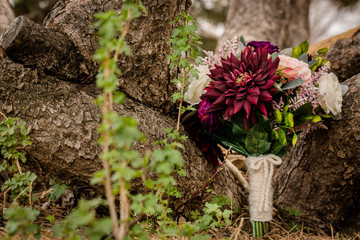 Wedding bouquet in nature