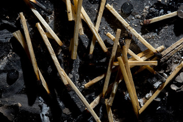 the texture of the paper ash and matches