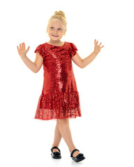 Little girl gesticulating.