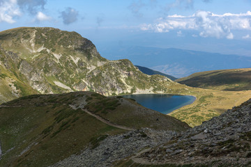 Fototapeta na wymiar Summer view of The Kidney Lake, Rila Mountain, The Seven Rila Lakes, Bulgaria