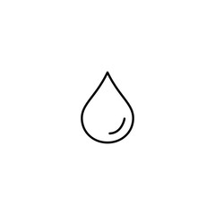 water drop line black icon on white background