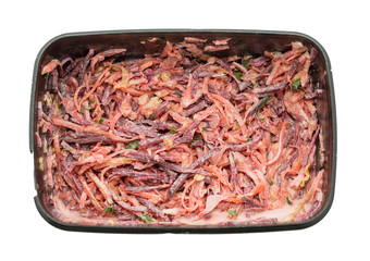 Cabbage salad on a white background