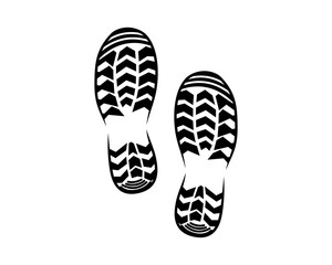 Silhouette Vector Footprint Shoe Sign Symbol Icon Logo Template Design Inspiration