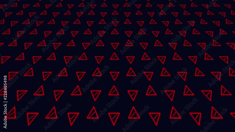 Poster repeating futuristic background of red triangles and lines : fully loopable