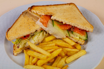 Sandwich with salmon