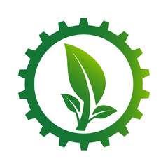 ecology gear and leaf logo