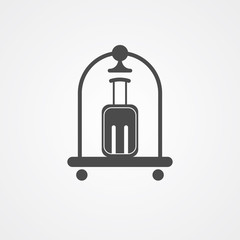 Hotel luggage vector icon sign symbol