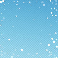 White dots Christmas background. Subtle flying sno