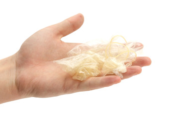 Condoms in the hand