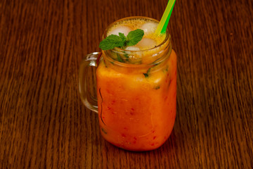 Homemade lemonade with strawberry