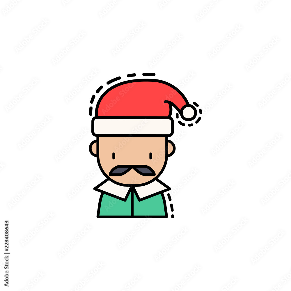 Poster man christmas colored icon. element of new year avatars icon for mobile concept and web apps. colore