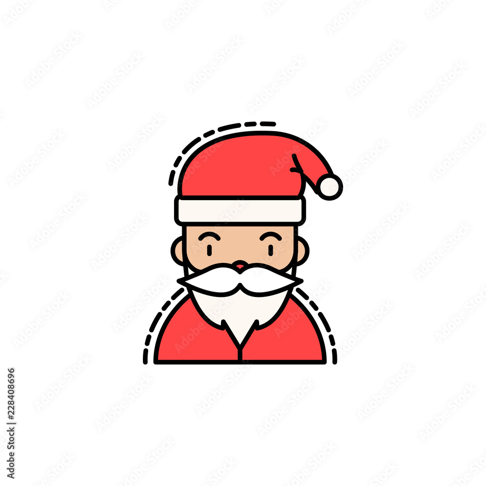 Poster santa claus colored icon. element of new year avatars icon for mobile concept and web apps. colored 