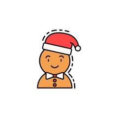 Gingerbread colored icon. Element of new year avatars icon for mobile concept and web apps. Colored Gingerbread icon can be used for web and mobile