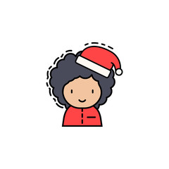 Girl christmas colored icon. Element of new year avatars icon for mobile concept and web apps. Colored Girl christmas icon can be used for web and mobile