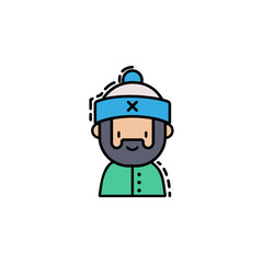 Man christmas colored icon. Element of new year avatars icon for mobile concept and web apps. Colored Man christmas icon can be used for web and mobile