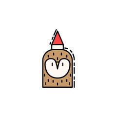 Obraz premium Owl christmas colored icon. Element of new year avatars icon for mobile concept and web apps. Colored Owl christmas icon can be used for web and mobile