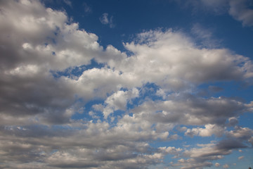 Beautiful blue sky full of clouds in france,europe