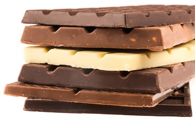 Stack of White / Dark / Milk Chocolate Bars