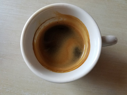 Espresso coffee cup close-up