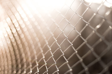 mesh netting on the sunset background