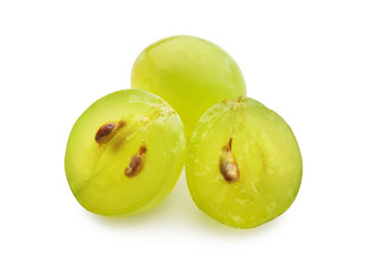 Fresh ripe juicy grapes on white background