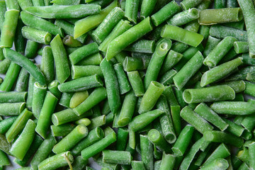 Frozen green beans, top view
