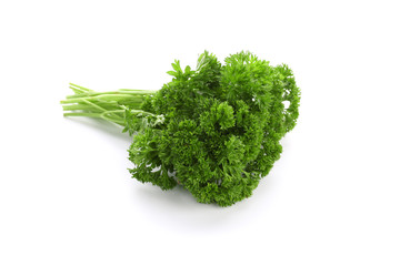Fresh aromatic parsley on white background