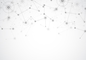 Abstract connecting dots and lines. Connection science background. Vector illustration