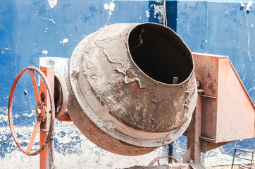 Concrete mixer of a construction.