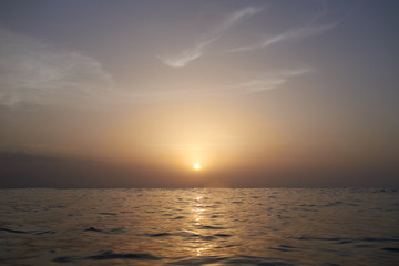 Sunset on the atlantic ocean. Dominican Republic.