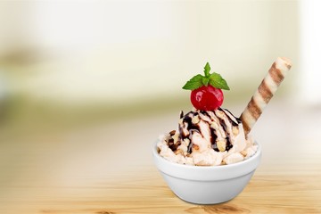 Tasty ,sweet Ice Cream in cup on