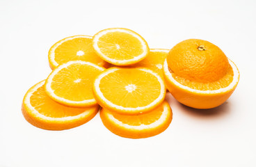Orange fruit on white background