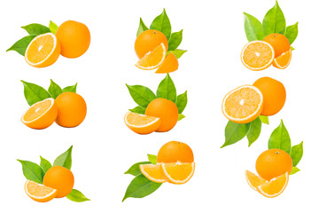 Orange fruit on white background
