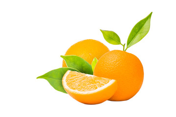 Orange fruit on white background