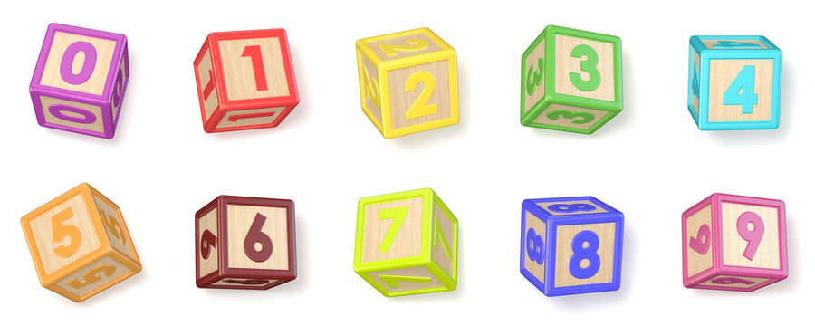 Wooden Blocks Numbers Stock Illustration - Download Image Now