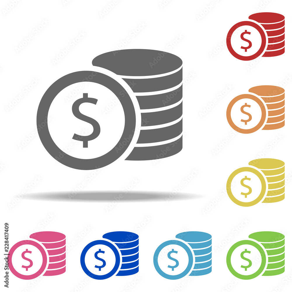 Poster dollar coins icon. elements of banking in multi color style icons. simple icon for websites, web des
