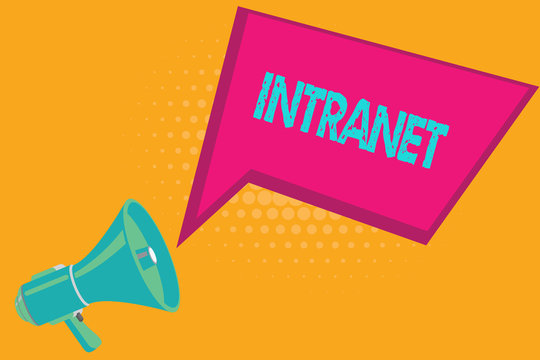Conceptual hand writing showing Intranet. Business photo text local or restricted communications network especially private one.