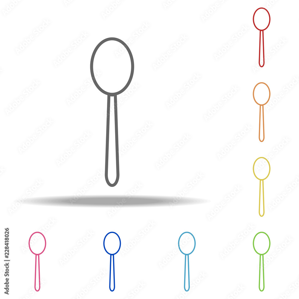 Poster a spoon icon. elements of kitchen in multi color style icons. simple icon for websites, web design, 