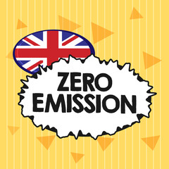 Handwriting text Zero Emission. Concept meaning No harmful gas release to atmosphere Conserve the environment.