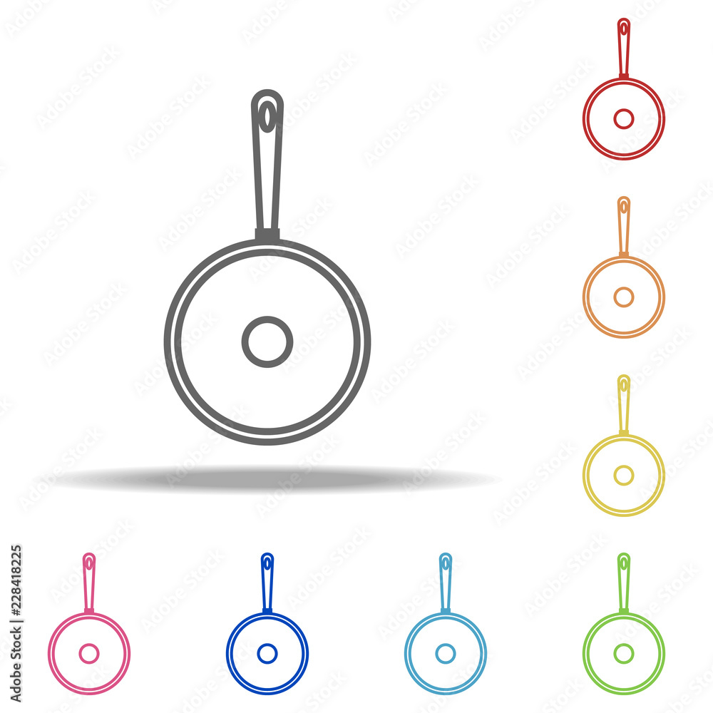 Poster frying pan icon. elements of kitchen in multi color style icons. simple icon for websites, web desig