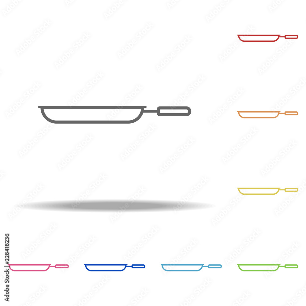 Poster frying pan icon. elements of kitchen in multi color style icons. simple icon for websites, web desig
