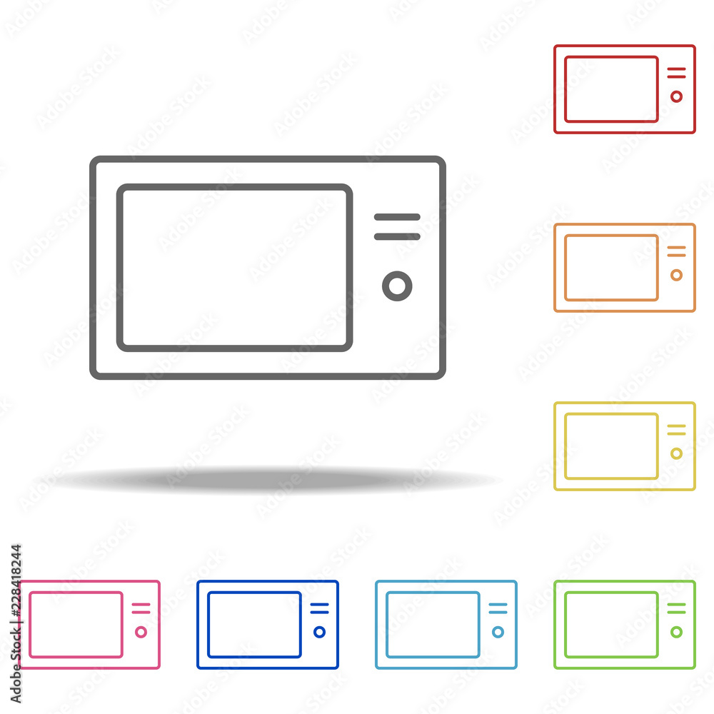 Poster microwave icon. elements of kitchen in multi color style icons. simple icon for websites, web design